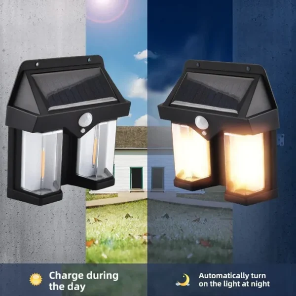 Outdoor Solar Sensor Wall Light, IP65 Waterproof - Image 4